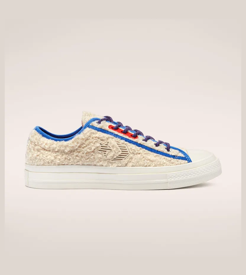 Converse Unisex Retro Sherpa Star Player Low Top White Swan/egret/poppy Red (169521C)