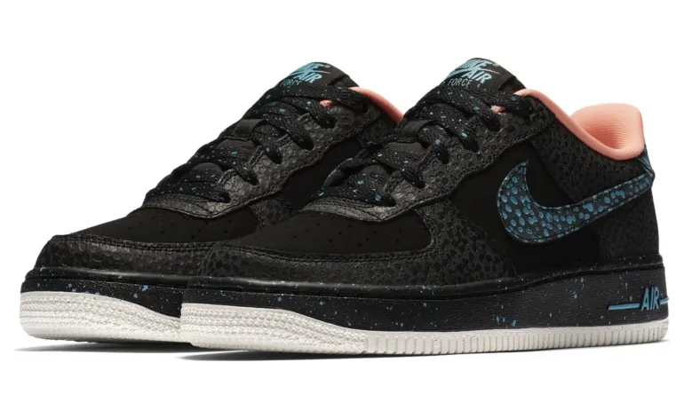 Nike Air Force 1 Low Safari Black Lagoon Crimson (GS)