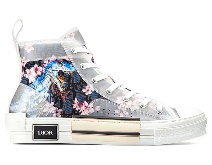 Dior B23 High Canvas Sorayama Dinosaur Navy