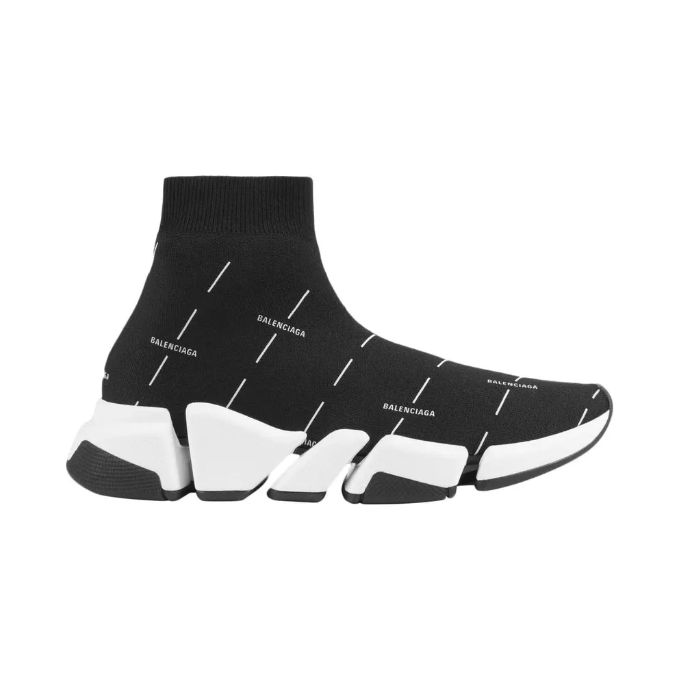 Balenciaga Speed 2.0 Black White Logo (645421W2DBT1090)