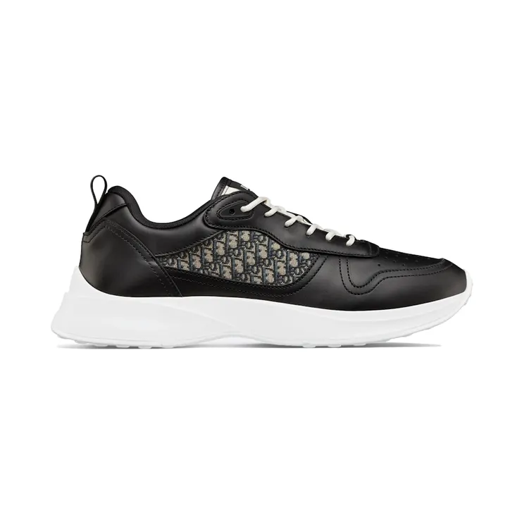 Dior B25 Runner Black Smooth Calfskin Oblique Jacquard (3SN299ZIR_H965)