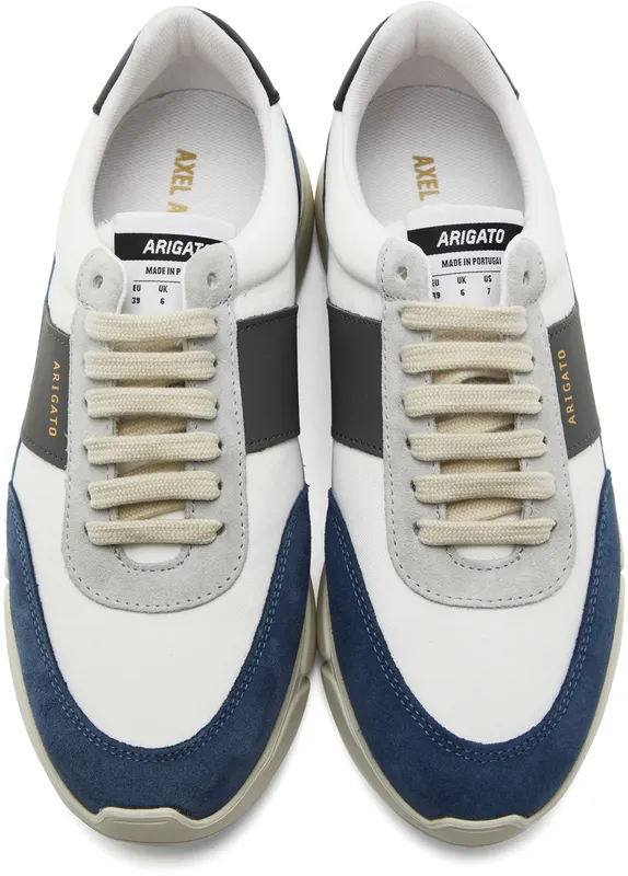 Axel Arigato White & Blue Genesis Vintage Sneakers (27574)