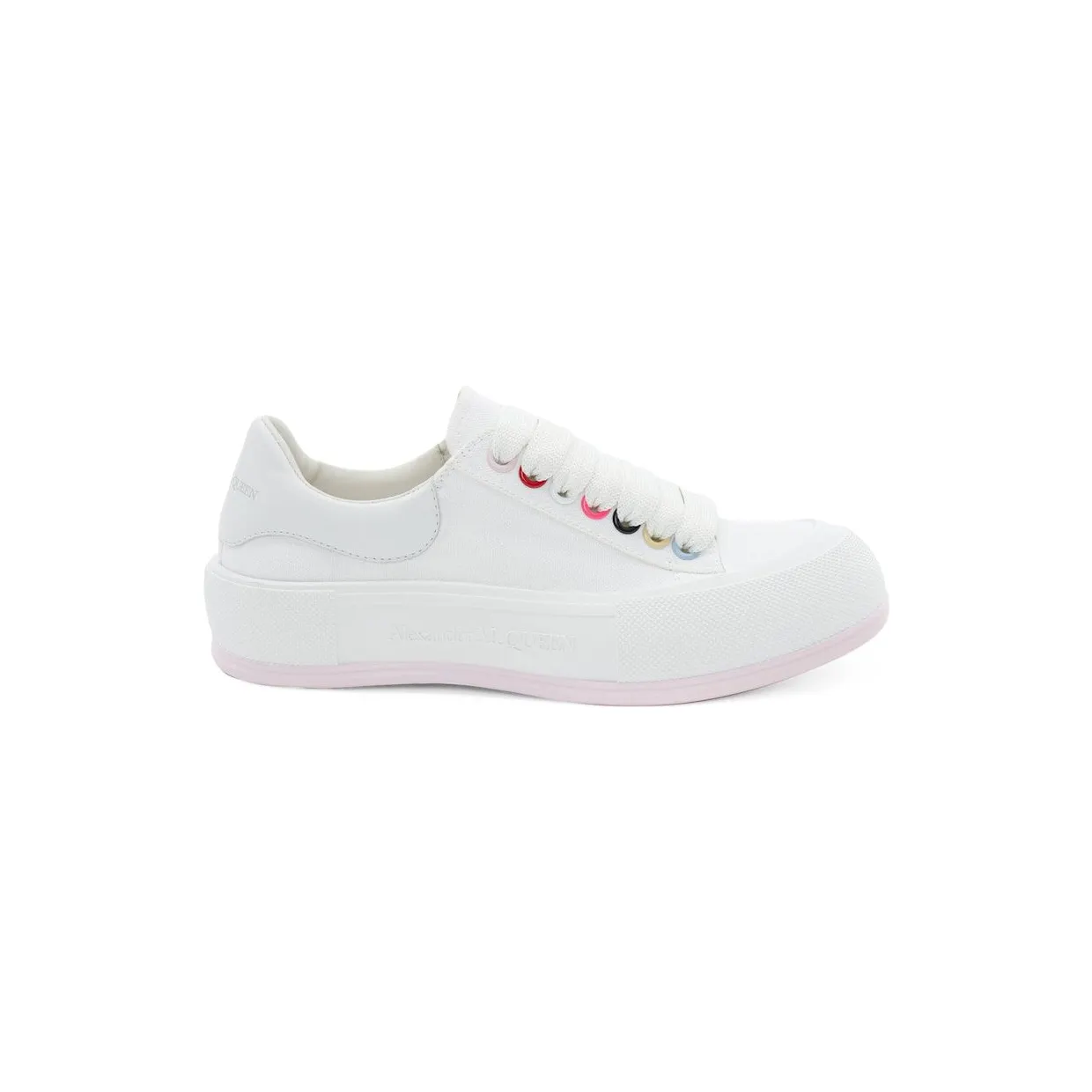 Alexander McQueen Deck Skate Plimsoll Lace-Up White Multi (654593W4MVR9548)