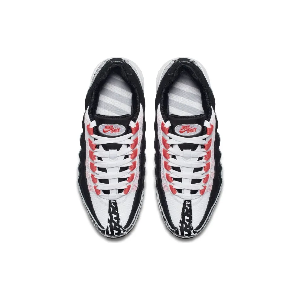 Nike Air Max 95 Print Black White Bright Crimson (GS) Black/White-Bright Crimson (AQ9711-001)