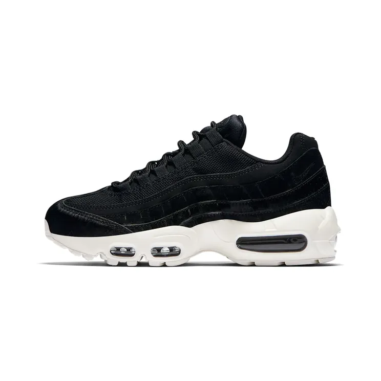 Nike Air Max 95 Embossed Fur Black (W) “Black / Dark Grey / Sail” (AA1103-001)
