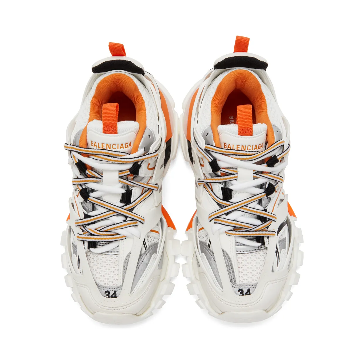 Balenciaga Orange & White Track Sneakers (542436 W1GB1) (5)