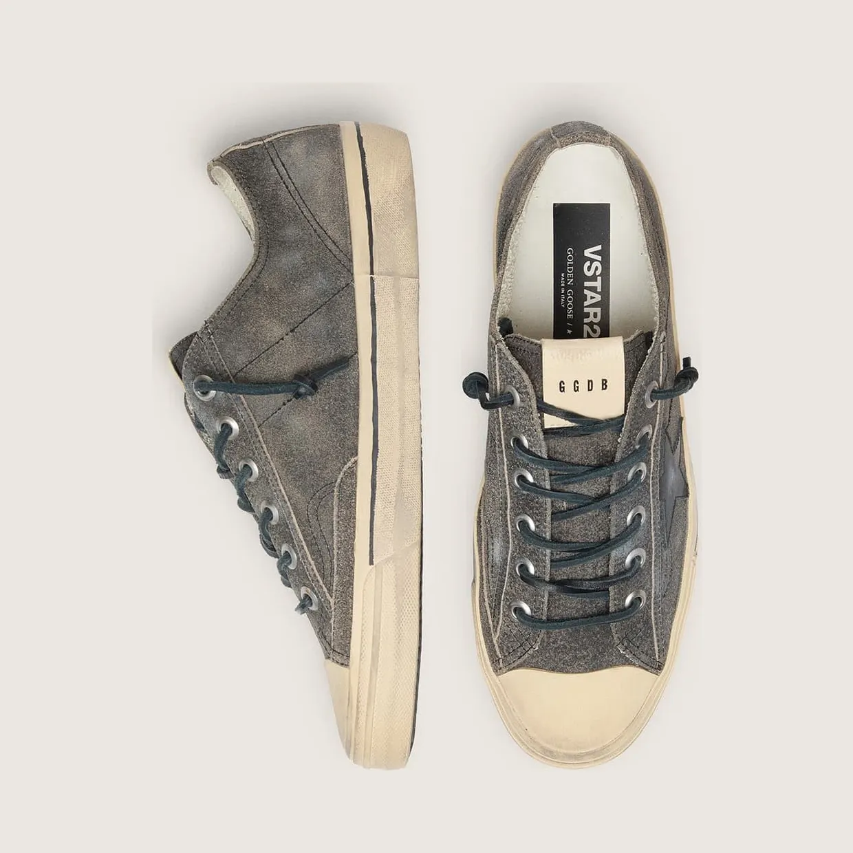 Golden Goose Men’S V-Star In Black Suede With Black Leather Star (GMF00129.F006615.90100) (4)