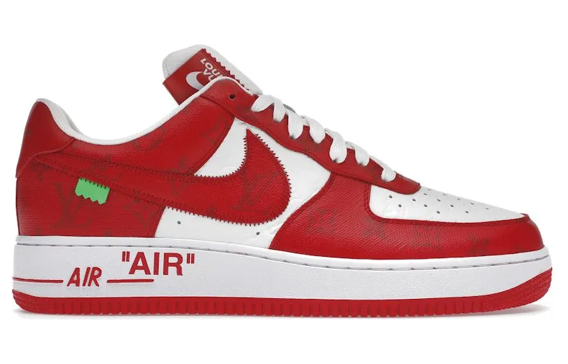 Louis Vuitton Nike Air Force 1 Low By Virgil Abloh White Red (1A9VA8)