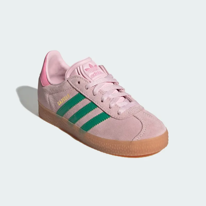 Adidas Gazelle Shoes Kids Clear Pink / Court Green / Bliss Pink (JP7133)