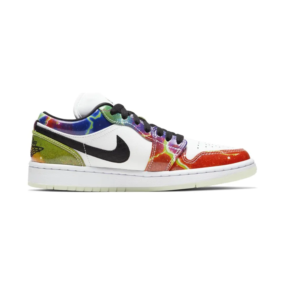 Jordan 1 Low Galaxy (W) Black/Multi-Color-White (CW7310-909)