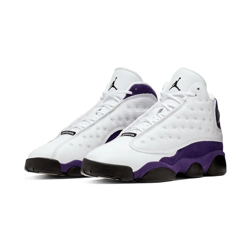 Jordan 13 Retro Lakers (GS) White/Black-Court Purple-University Gold (884129-105)