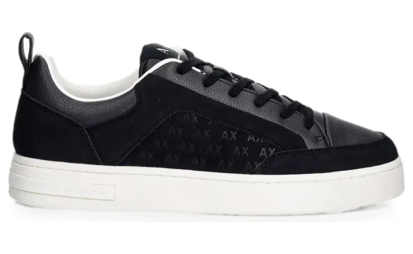 Armani Exchange Suède sneakers met logopatroon – Blauw (XM003388AF2)