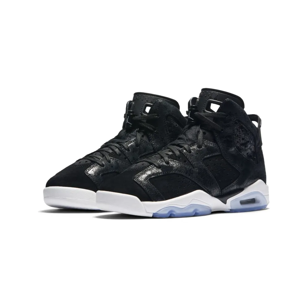 Jordan 6 Retro Heiress Black Suede (GS) Black/Black-White-Gym Red (881430-029)