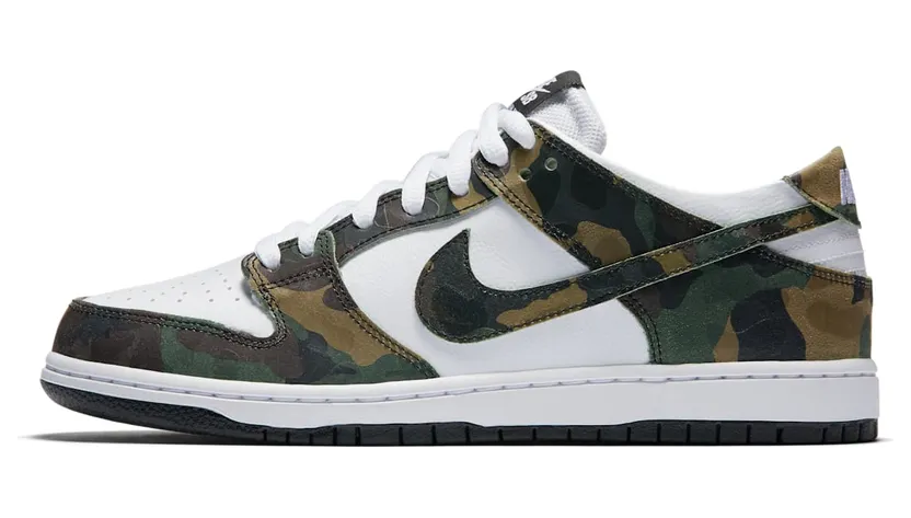 Nike SB Zoom Dunk Low Pro White Camo “Legion Green / White / Black” (854866-331)