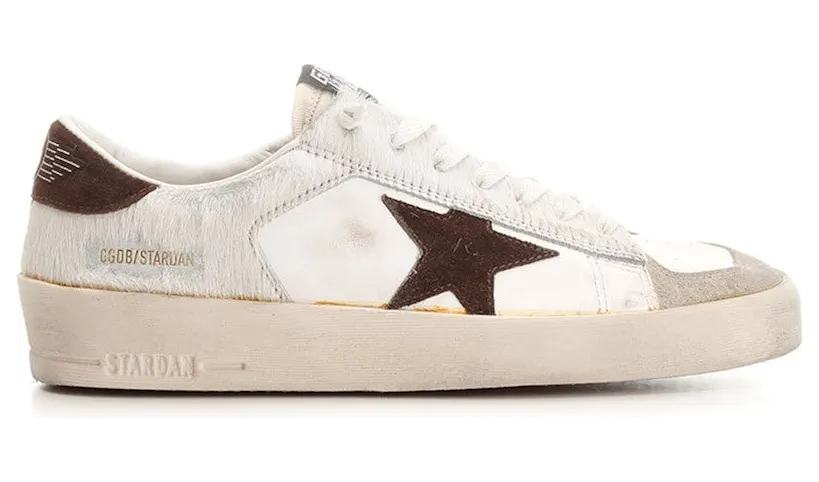 Golden Goose Stardan Pony Hair White Brown (GMF00128.F004007.81999)