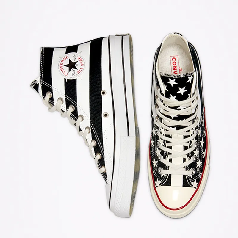 Converse Chuck 70 Archive Restructured Hi American Flag Black White Black/White-Egret (166425C)