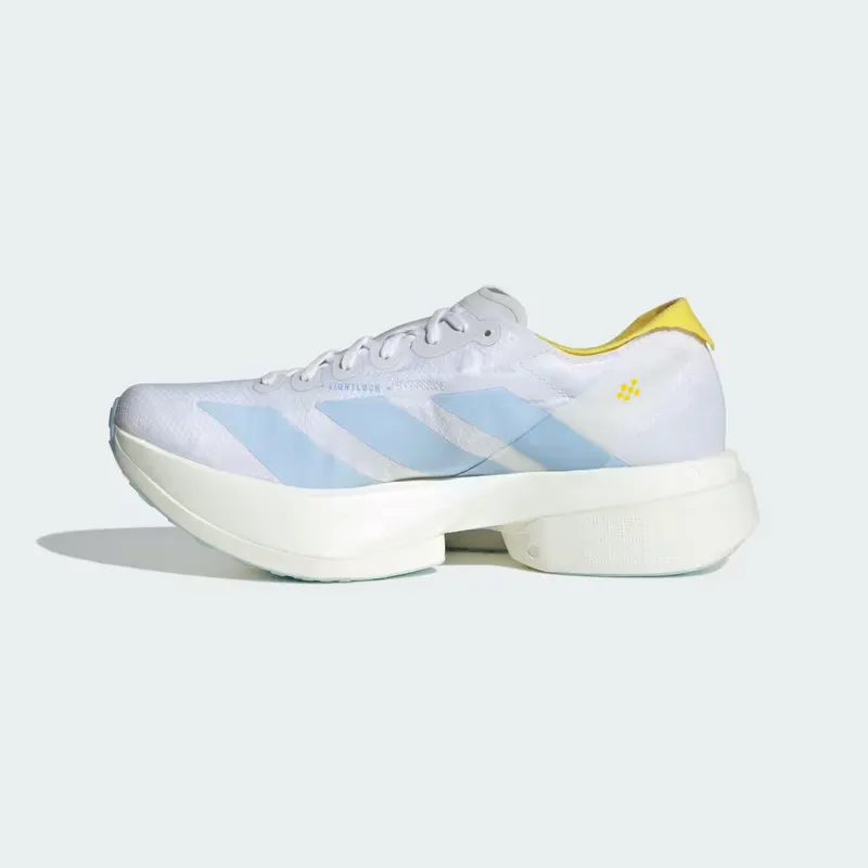 adidas Adizero Adios Pro 4 “Cloud White / Glow Blue / Yellow” (KI9387)