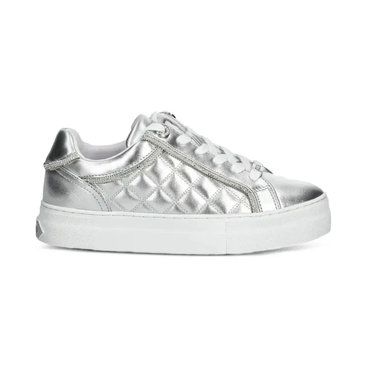 GUESS USA Gesteppte Sneakers im Metallic-Look – Silber (FLPGRAELE12)