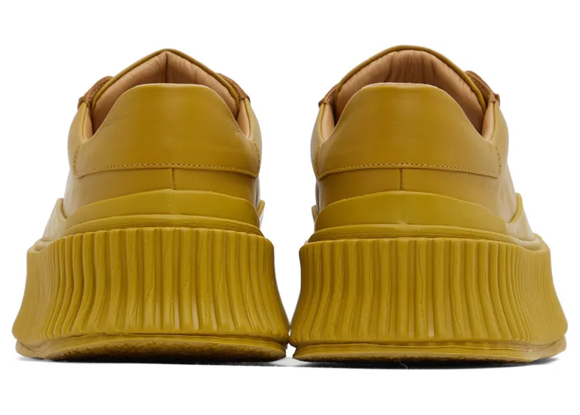 Jil Sander Yellow Agnellato Platform Sneakers (JS32108A_15213) (2)