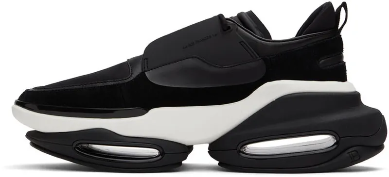 Balmain Black Leather B-Bold Low-Top Sneakers (XM0VI277LSOW)