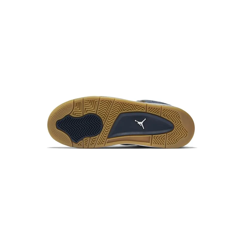 Jordan 4 Retro Dunk From Above (GS) Midnight Navy/Metallic Gold-Gold Leaf-White (408452-425)