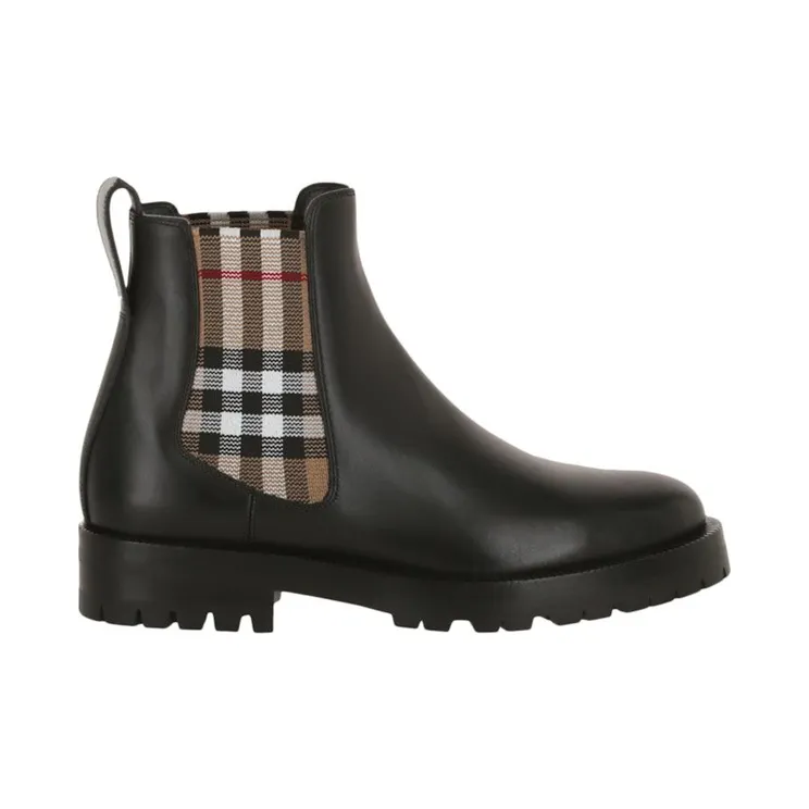 Burberry Vintage Check Chelsea Boots Black Archive Beige (8042363)