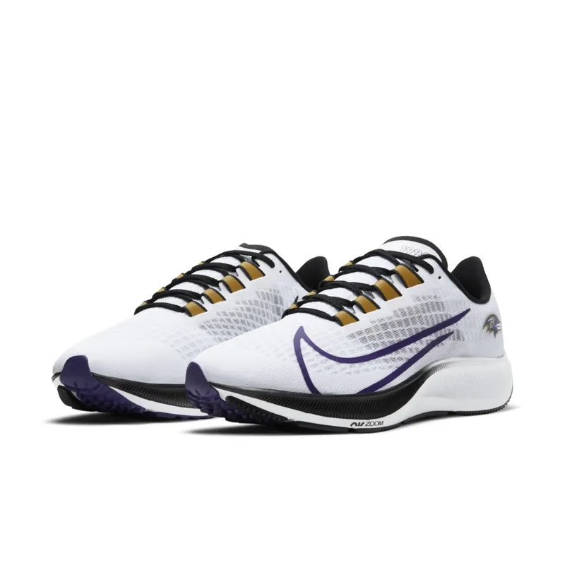 Nike Air Zoom Pegasus 37 Baltimore Ravens White/Pure Platinum-Black-New Orchid (CZ5459-100)