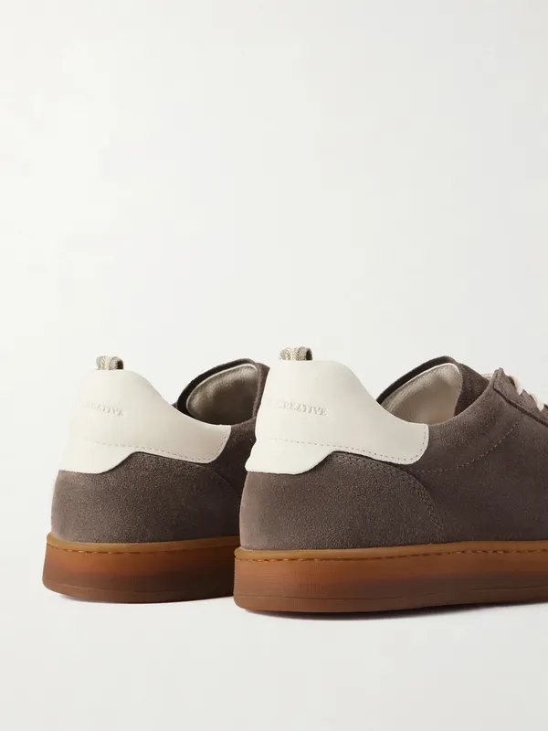 Officine Creative Ginnasio 001 Leather-Trimmed Suede Brown (OCUHALO001-CVCOM00000LC191)