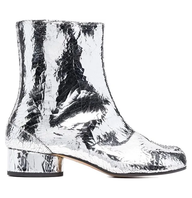 Maison Margiela Tabi Ankle Boot Cracked Metallic Silver (S58WU0273 P5016 T9002)