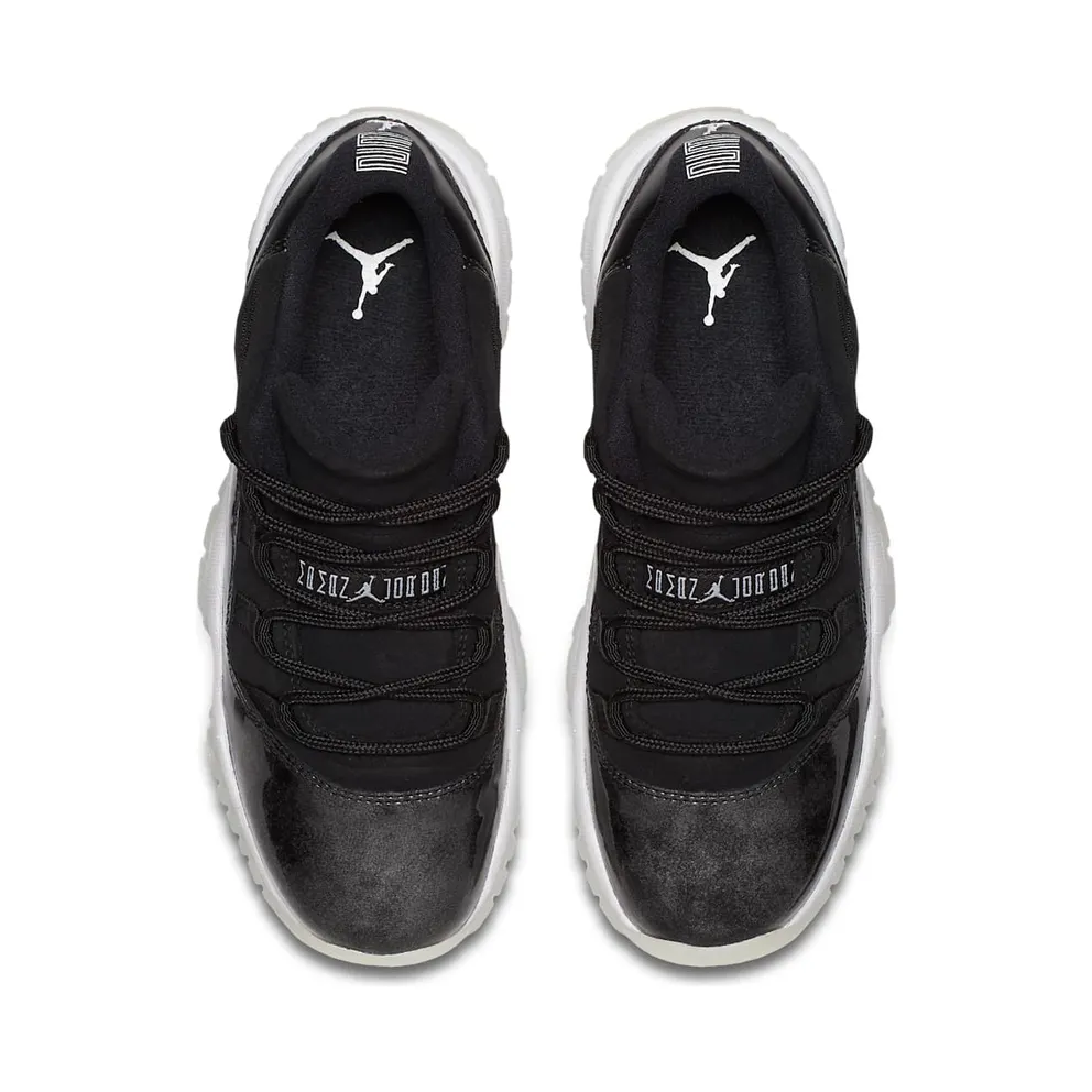 Jordan 11 Retro Low Barons (GS) Black/Metallic Silver-White (528896-010)