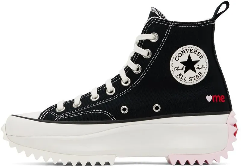 Converse Run Star Hike Platform Embroidered Hearts Black/university Red (A01598C)