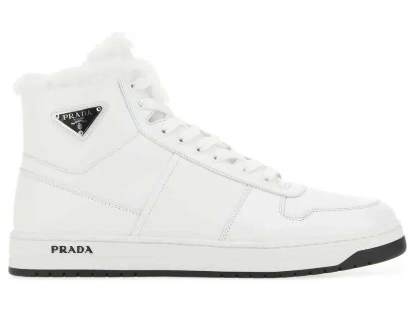 Prada High-Top-Sneakers aus Leder – Weiß (2TE183FA0003LLE)