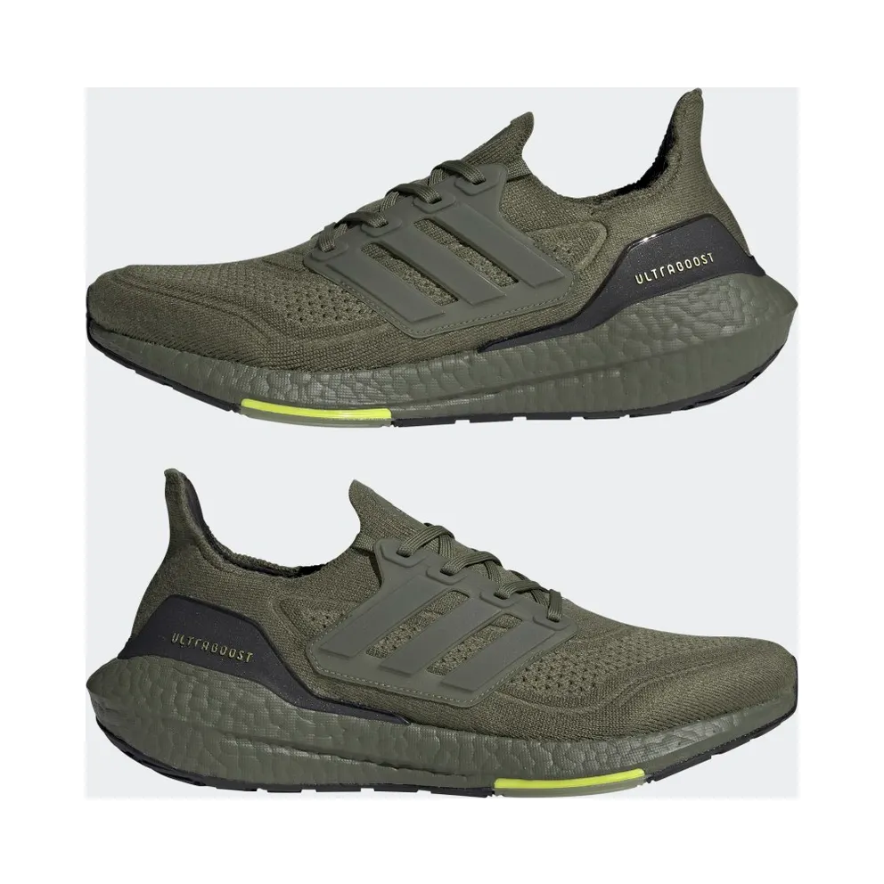 adidas Ultraboost 21 Focus Olive / Focus Olive / Acid Yellow (S23876)