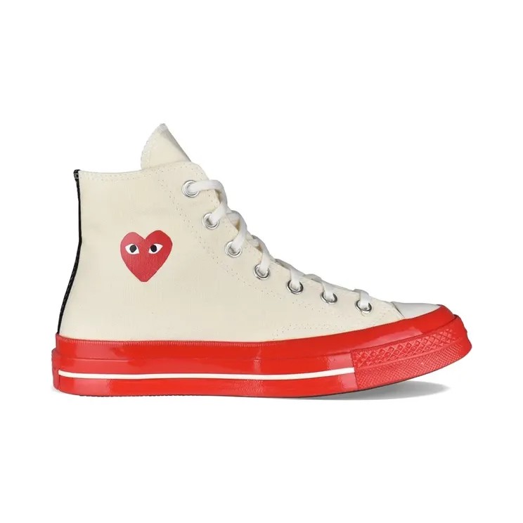 Comme des Garçons Homme x Converse high-top sneakers met hartpatroon – Beige (AZK1240012H)