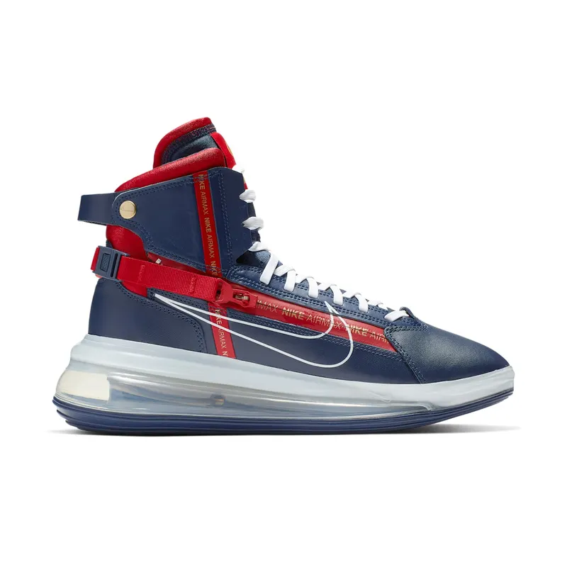Nike Air Max 720 Saturn Olympic Midnight Navy/White-Gym Red-Metallic Gold (AO2110-400)