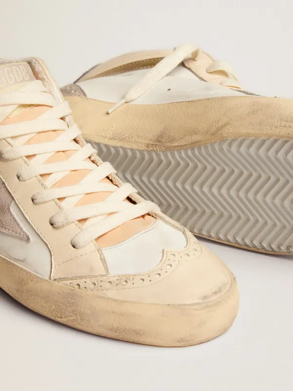 Golden Goose Mid Star With Star In Light Gray Suede And Gold Flash (GWF00123.F003018.11116) (4)