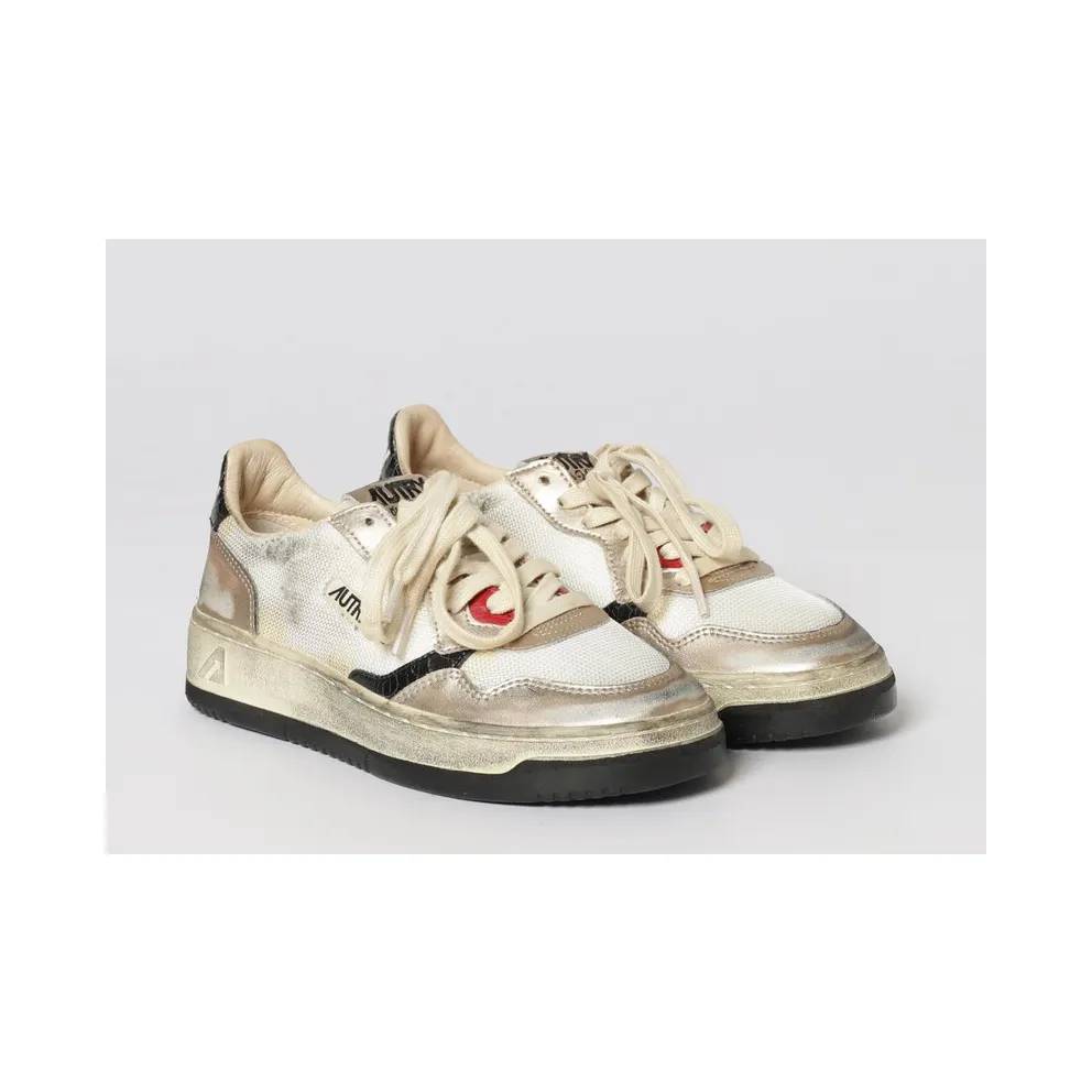 Autry Medalist Low Super Vintage Sneakers in Used Leather and Mesh White (AVLWMS09)
