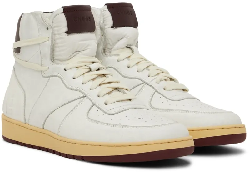 Rhude SSENSE Exclusive White Rhecess Sky Hi (RHSS22FO07178500)