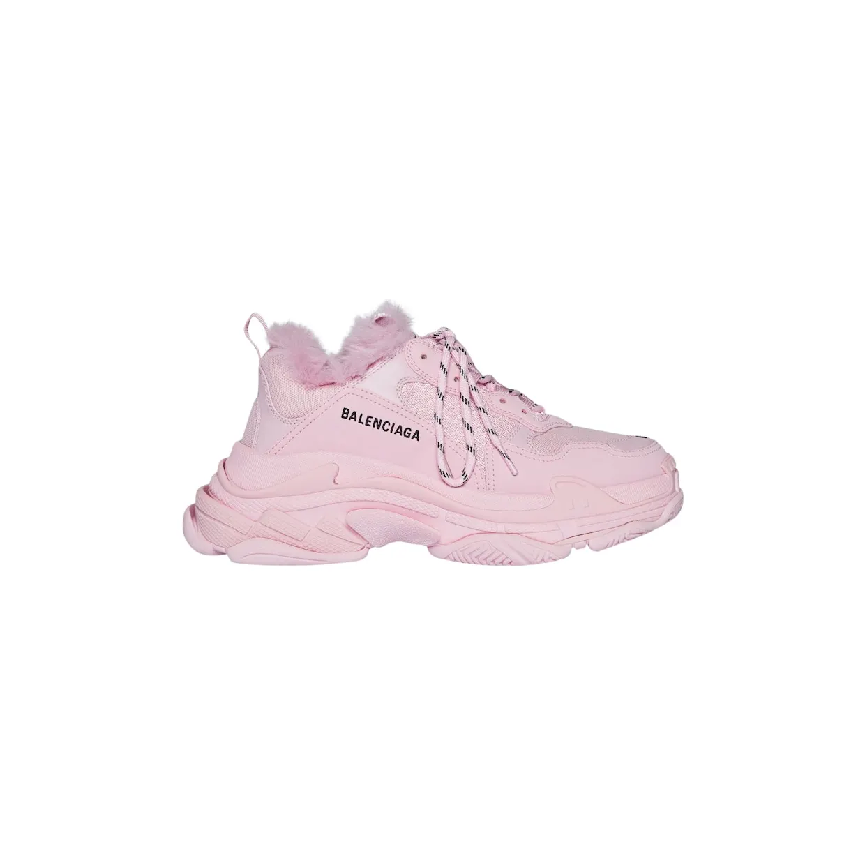 Balenciaga Triple S Fake Fur Pink (W) (668562W3CQ55000) (2)
