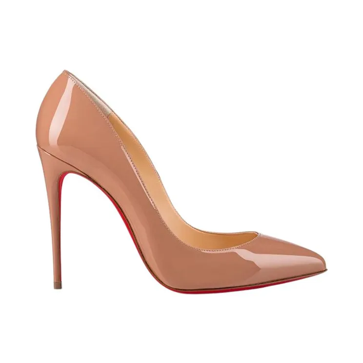 Christian Louboutin Pigalle Follies 100mm Pump Nude Patent Leather (3140495PK1A)