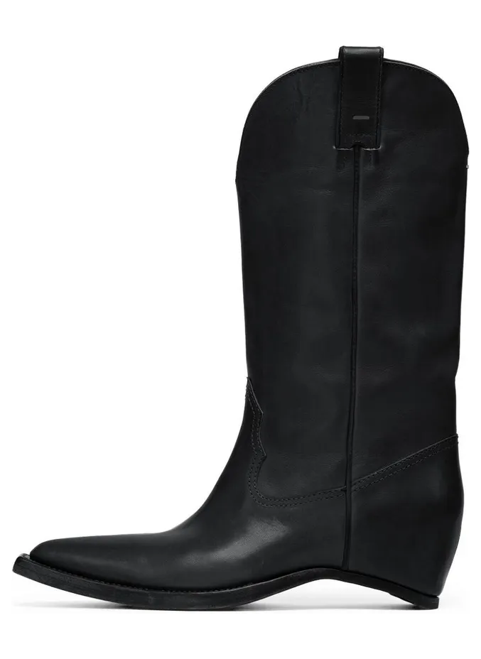 Maison Margiela Heel-less Western Leather Boot Black