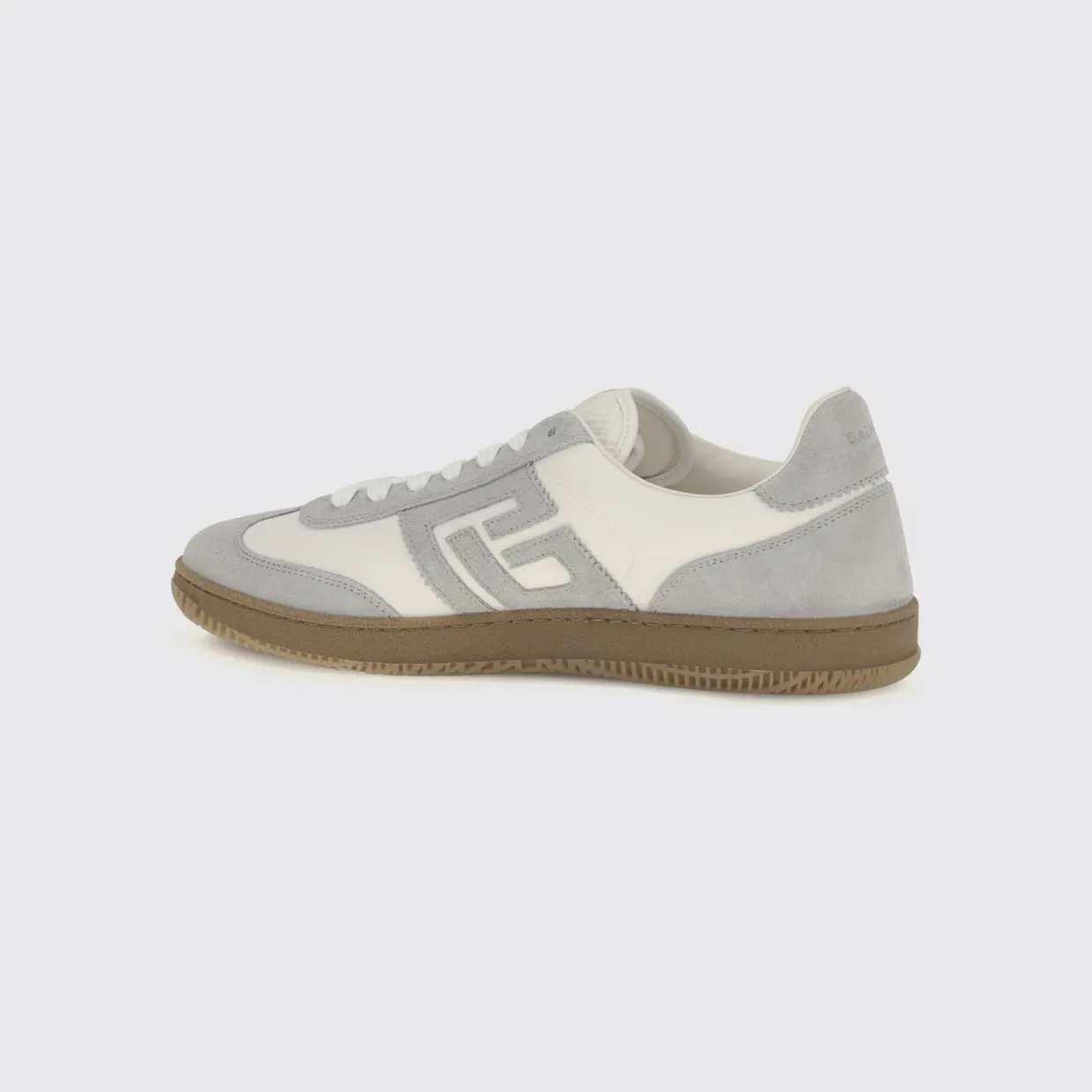 Balmain Swan Low-Top Suede and Leather Sneakers with PB Monogram Grey (HM1VI360LBEWYKS) (2)