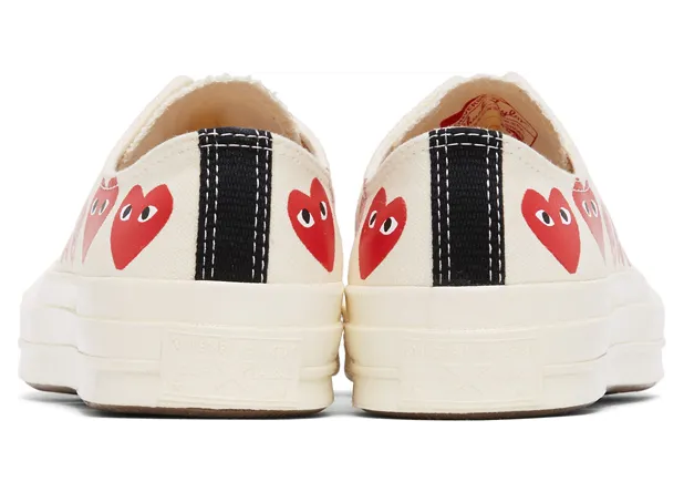 Comme des Garçons Play Off-White Converse Edition Multiple Hearts Chuck 70 Low Sneakers (K117) (4)