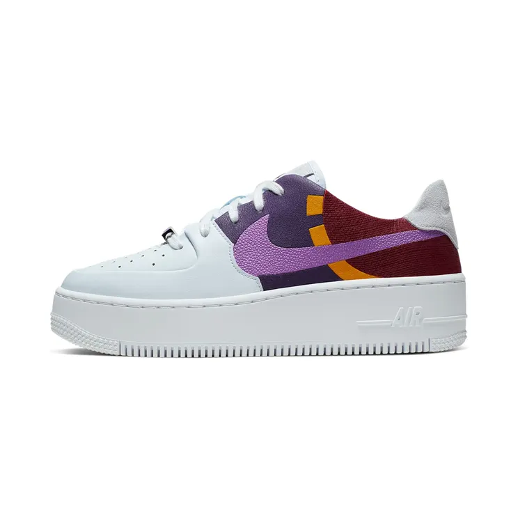 Nike Air Force 1 Sage Low LX White “Football Grey / Team Red / Dark Sulphur / Dark Orchid” (BV1976-003)