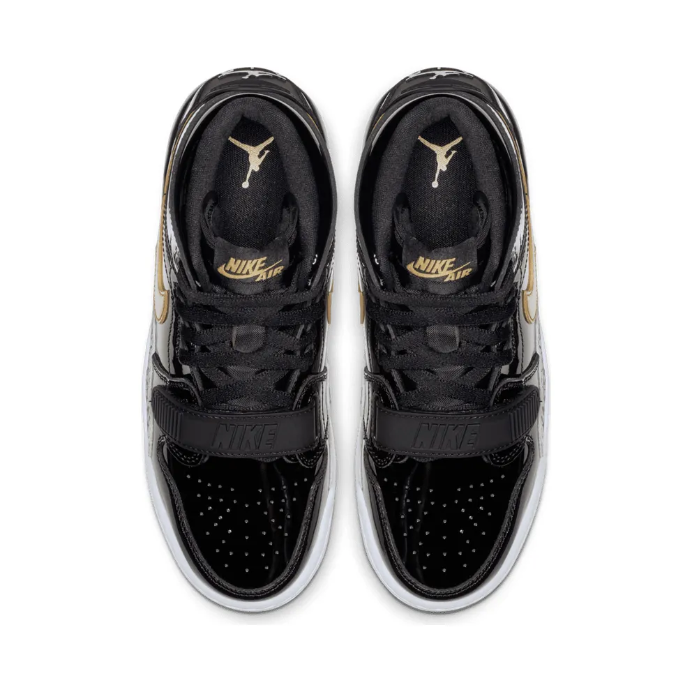 Jordan Legacy 312 Black Gold Patent (GS) Black/Metallic Gold-White (AT4040-007)