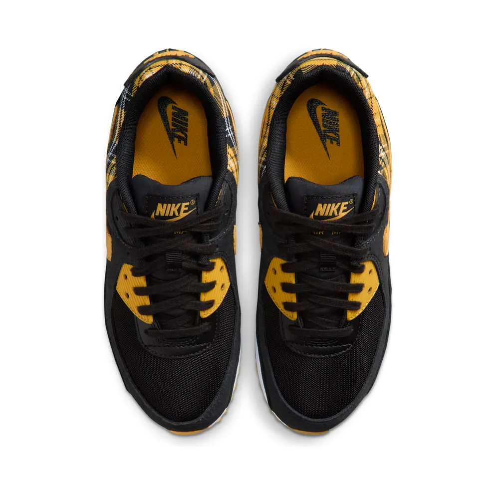 Nike Air Max 90 Womens “Black Yellow Ochre Plaid” (IR5598-001)