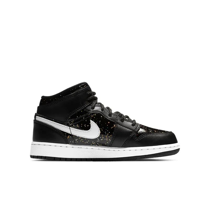 Jordan 1 Mid Black Speckle (GS) Black/White (AV5174-001)