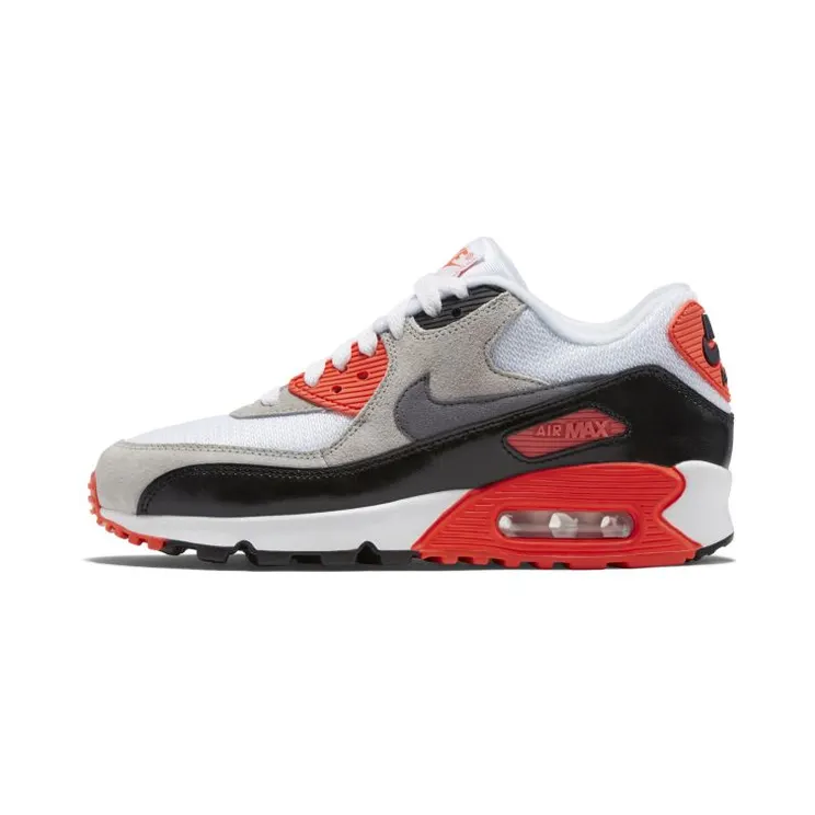 Nike Air Max 90 Premium Mesh’Infrared’ GS White/Cool Grey-Natural Grey-Black (724882-100)