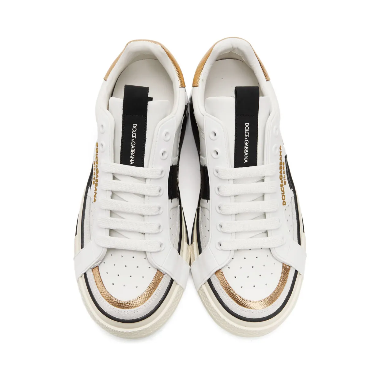 Dolce & Gabbana White & Black Contrasting 2.Zero Sneakers (CS1863 AO222) (5)