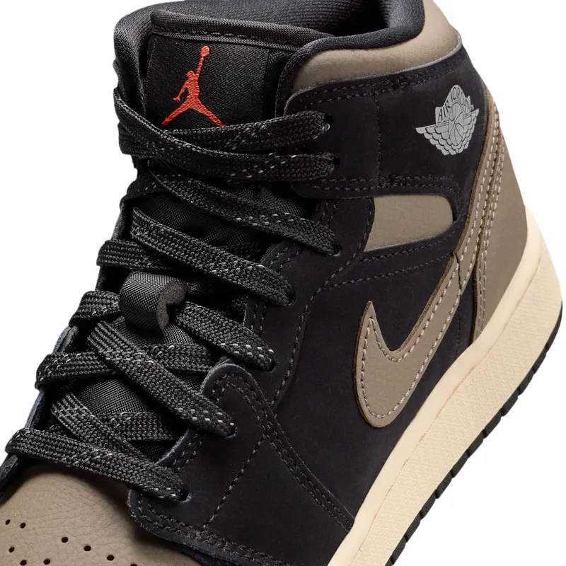 Air Jordan 1 Black/Light Wild Mango/Muslin/Olive Grey (IB7053-002)